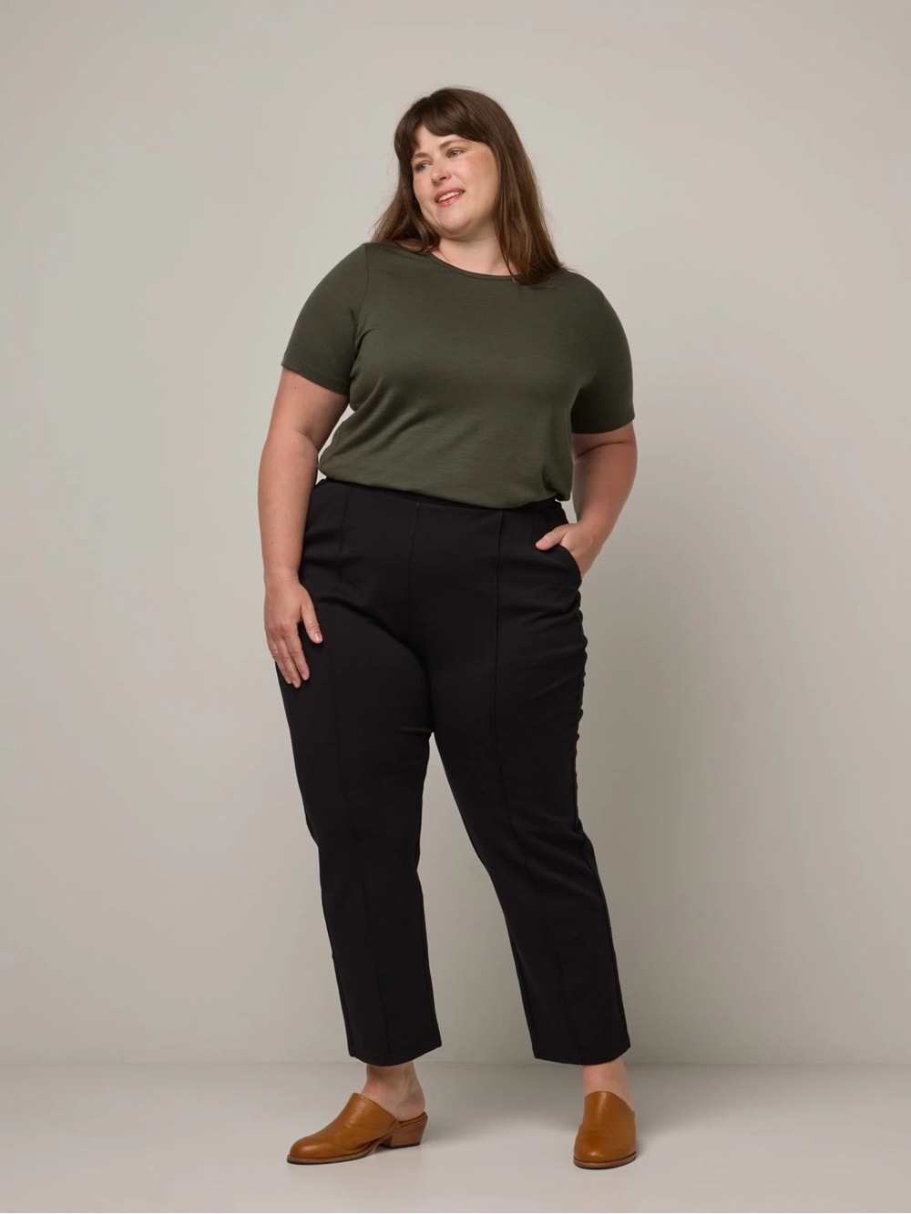 Wool& Rosso Straight Ponte Pant Black 3x